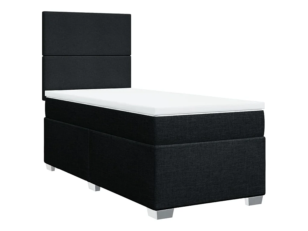 Boxspring met matras stof zwart 80x200 cm