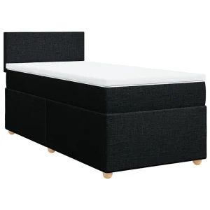Boxspring met matras stof zwart 90×200 cm Boxspring met matras stof zwart 90×200 cm