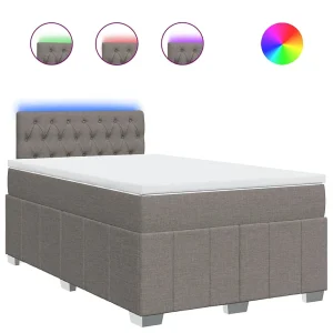 Boxspring met matras stof taupe 120×190 cm