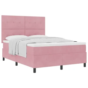 Boxspringbed met matras Roze 140 x 200 cm Fluweel Boxspringbed met matras Roze 140 x 200 cm Fluweel