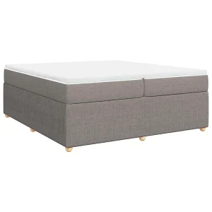Boxspring met matras stof taupe 200×200 cm Boxspring met matras stof taupe 200×200 cm