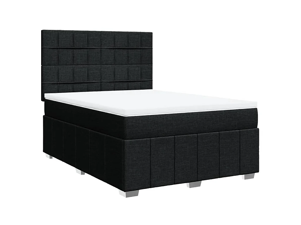 Boxspring met matras stof zwart 160x200 cm
