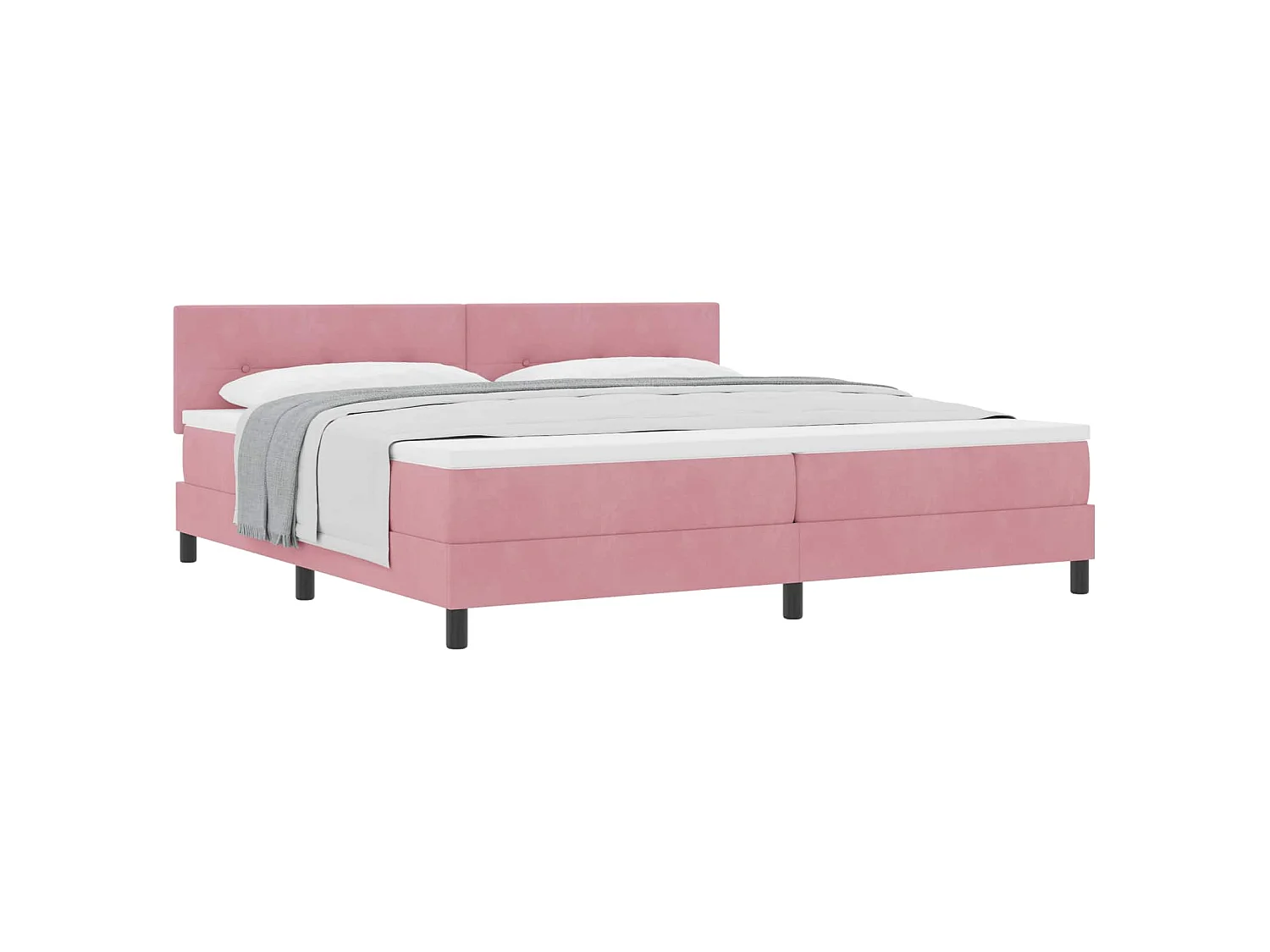 Boxspringbed met matras Roze 200 x 200 cm Fluweel