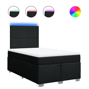 Boxspring met matras stof zwart 120×190 cm Boxspring met matras stof zwart 120×190 cm