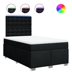 Boxspring met matras stof zwart 120×190 cm Boxspring met matras stof zwart 120×190 cm