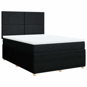 Boxspring met matras stof zwart 160×200 cm Boxspring met matras stof zwart 160×200 cm
