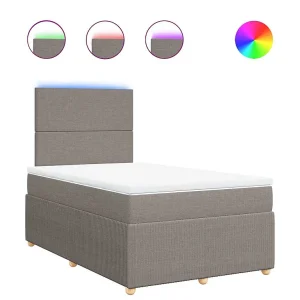 Boxspring met matras stof taupe 120×200 cm Boxspring met matras stof taupe 120×200 cm
