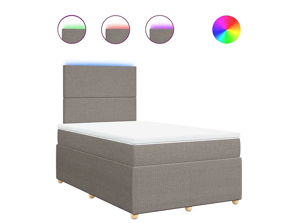 Boxspring met matras stof taupe 120x200 cm
