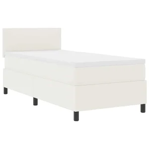Boxspringbed Crème en Wit 100 x 200 cm Katoen Stof