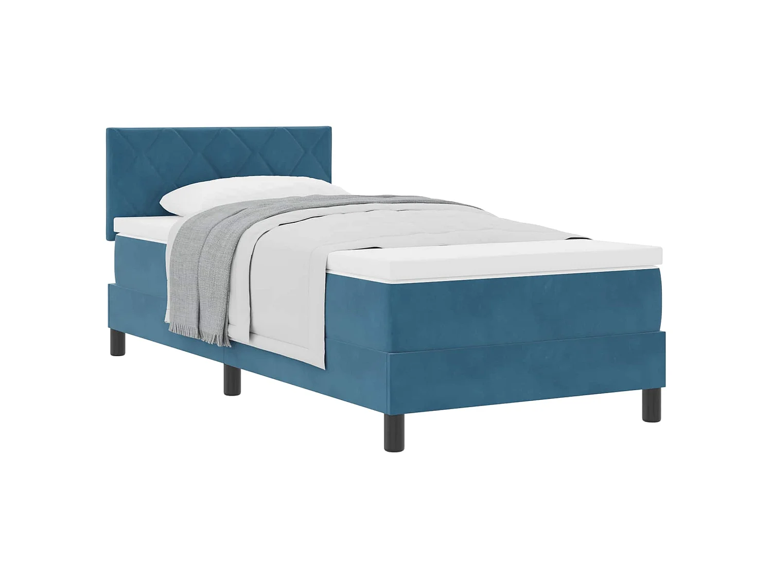 Boxspringbed met matras Donkerblauw 90 x 200 cm Fluweel