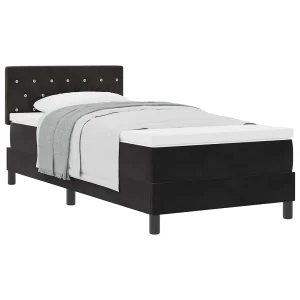 Boxspringbed met matras Zwart 90 x 190 cm Fluweel Boxspringbed met matras Zwart 90 x 190 cm Fluweel