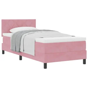 Boxspringbed met hoofdeinde Roze 100 x 200 cm Fluweel