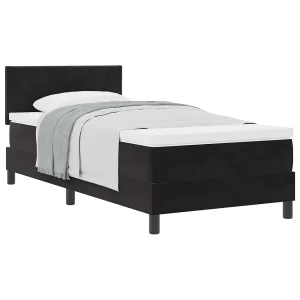 Boxspringbed met matras Zwart 90 x 200 cm Fluweel Boxspringbed met matras Zwart 90 x 200 cm Fluweel
