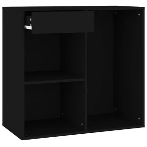 Cosmeticakast 80x40x75 cm bewerkt hout zwart Cosmeticakast 80x40x75 cm bewerkt hout zwart