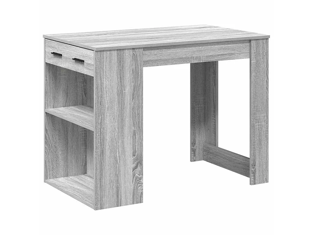 Bureau met lade&plank 102x62x77,5 cm bewerkt hout grijs sonoma