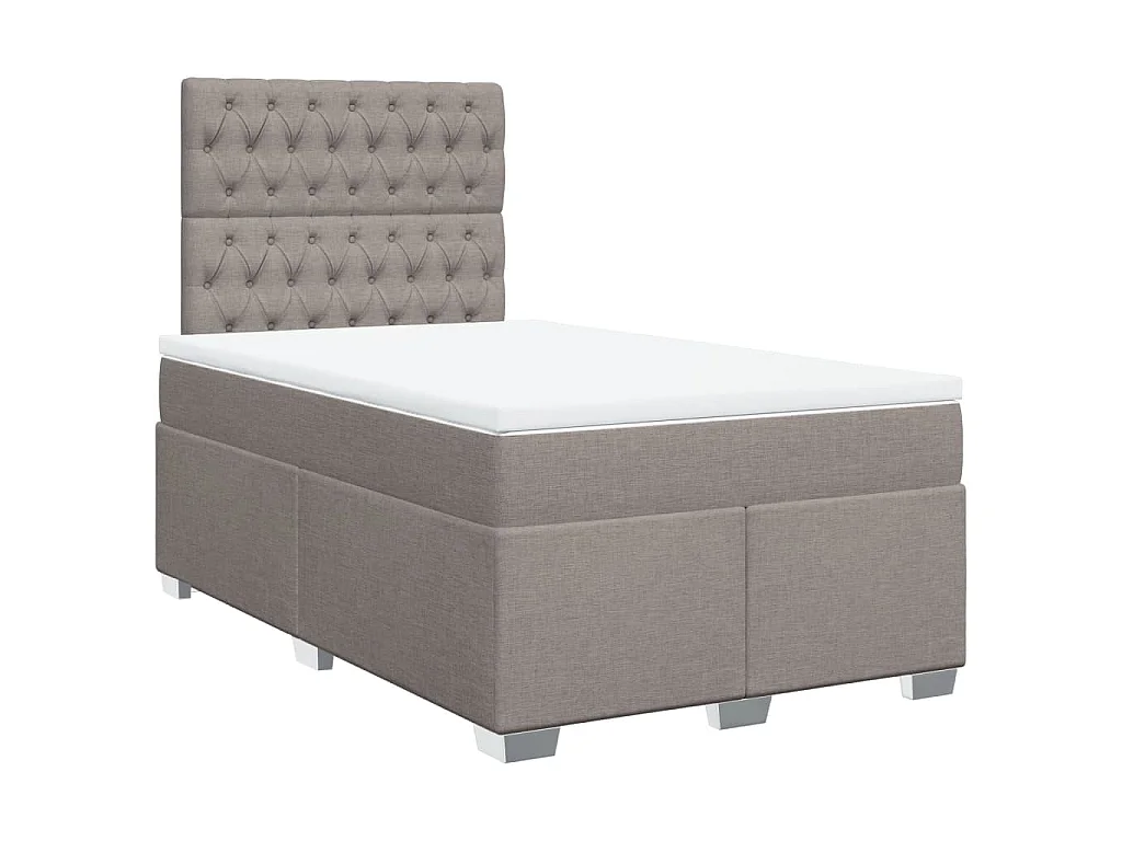 Boxspring met matras stof taupe 120x200 cm
