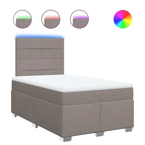 Boxspring met matras stof taupe 120×200 cm