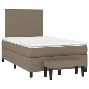 Boxspring met matras stof taupe 120×190 cm
