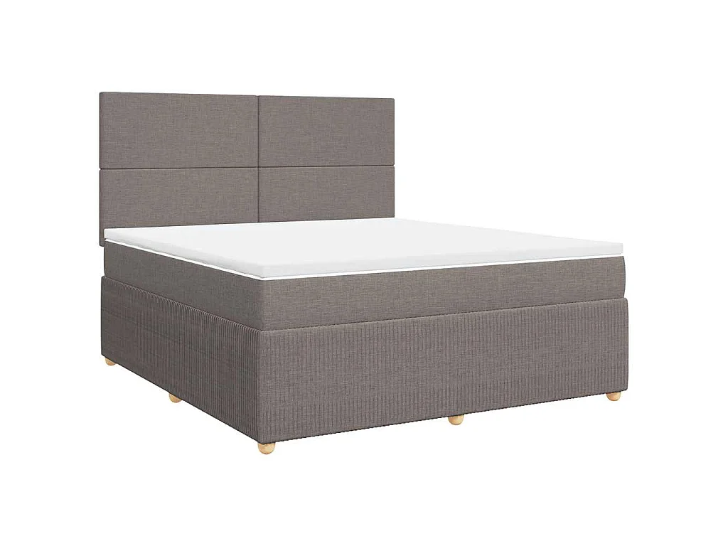 Boxspring met matras stof taupe 180x200 cm