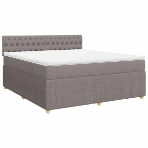 Boxspring met matras stof taupe 180×200 cm Boxspring met matras stof taupe 180×200 cm