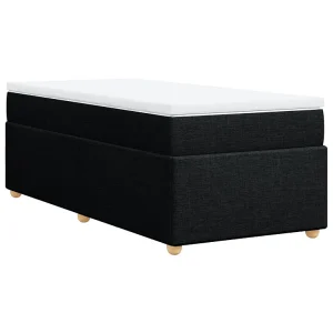 Boxspring met matras stof zwart 90×190 cm Boxspring met matras stof zwart 90×190 cm