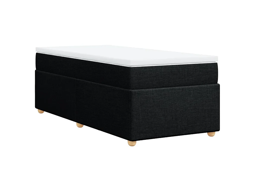 Boxspring met matras stof zwart 90x190 cm