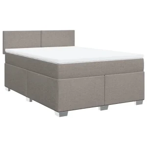 Boxspring met matras stof taupe 160×200 cm Boxspring met matras stof taupe 160×200 cm