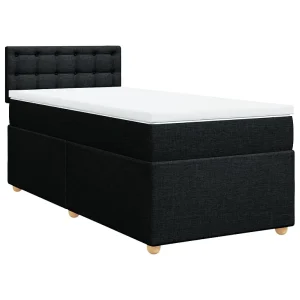 Boxspring met matras stof zwart 80×200 cm Boxspring met matras stof zwart 80×200 cm