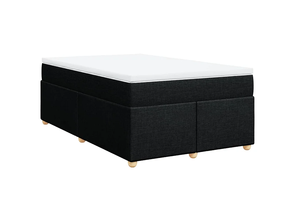 Boxspring met matras stof zwart 120x200 cm
