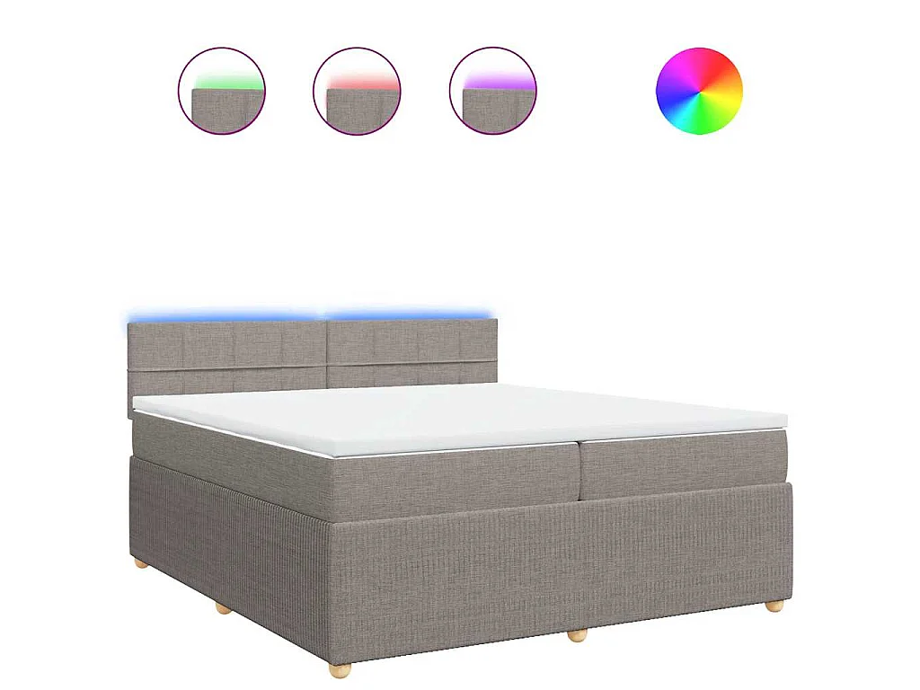 Boxspring met matras stof taupe 200x200 cm