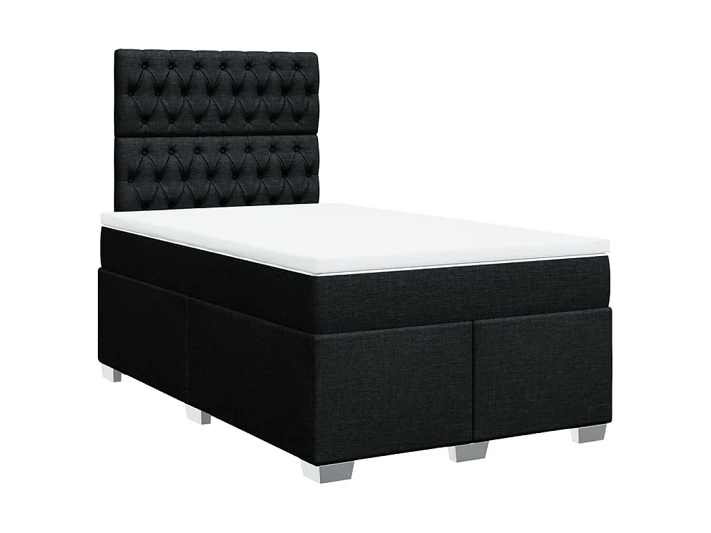 Boxspring met matras stof zwart 120x200 cm