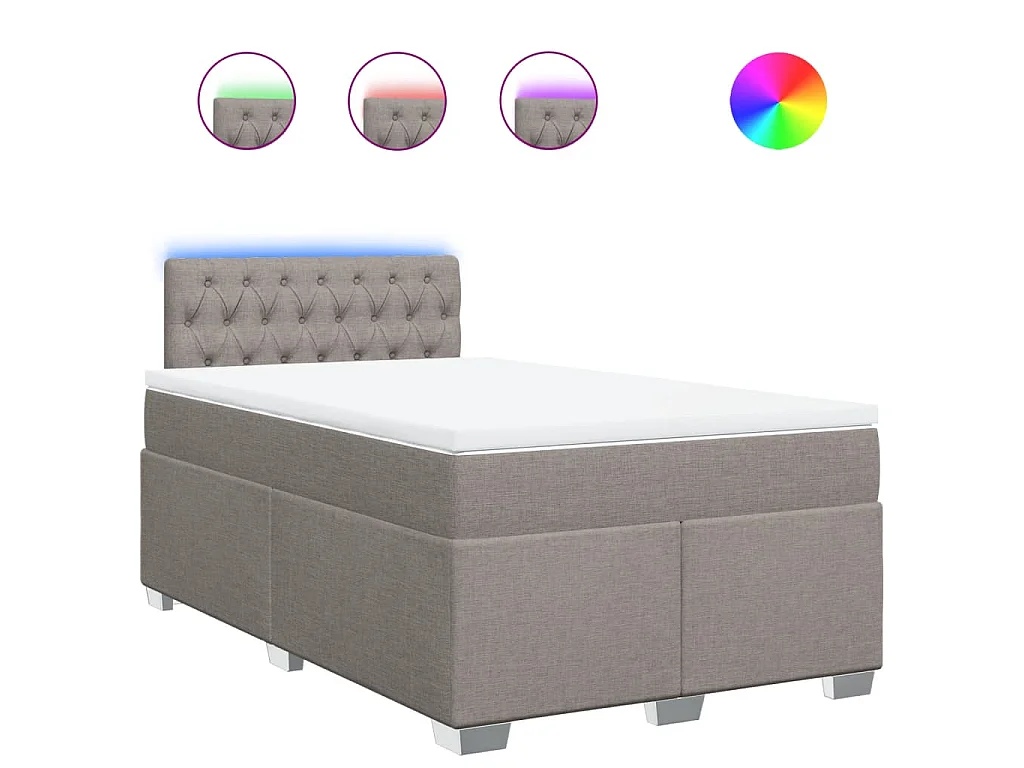 Boxspring met matras stof taupe 120x200 cm