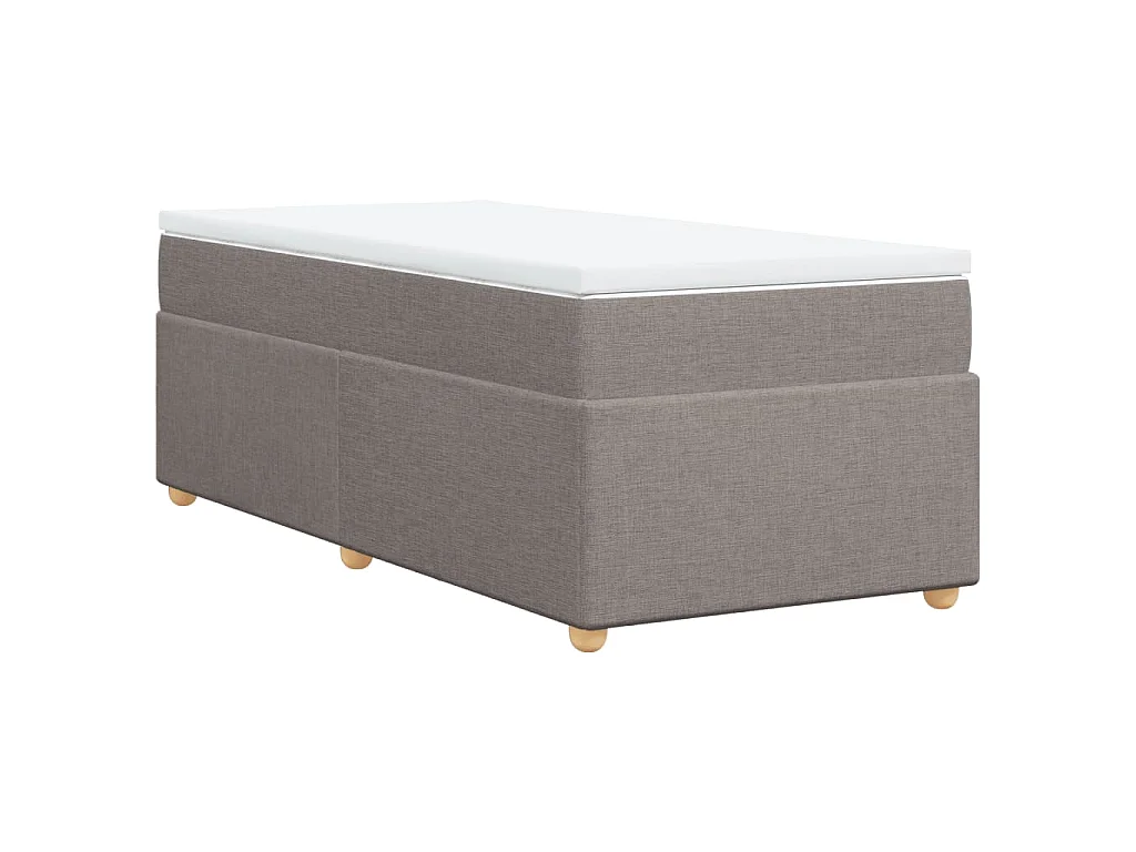 Boxspring met matras stof taupe 90x190 cm