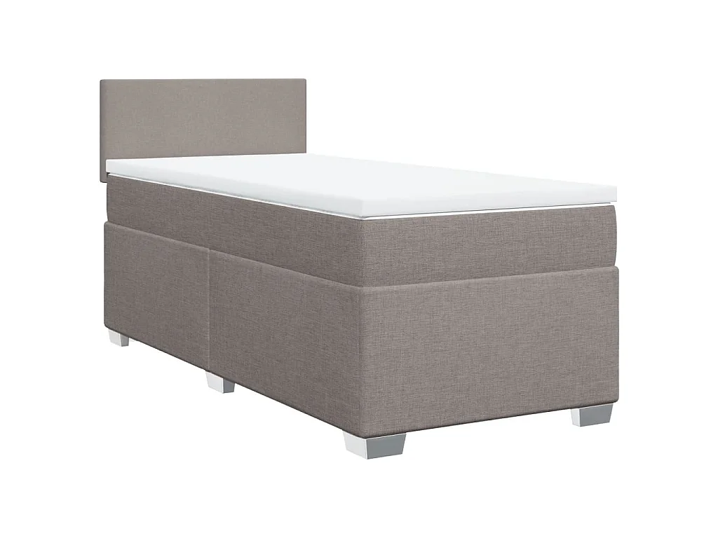 Boxspring met matras stof taupe 100x200 cm