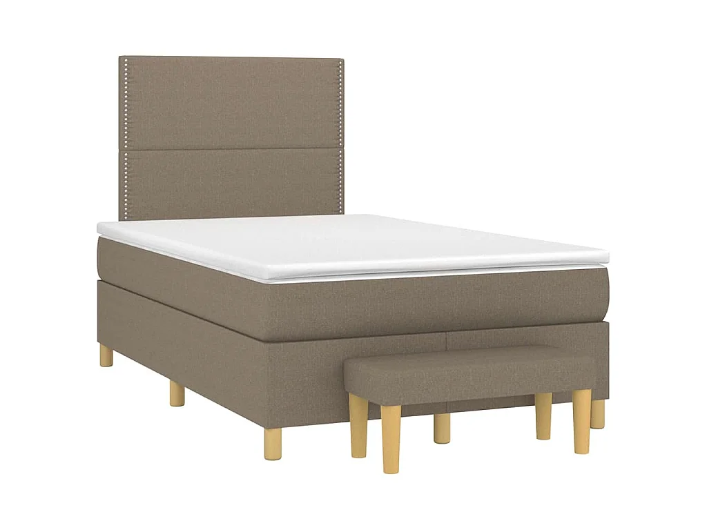 Boxspring met matras stof taupe 120x190 cm