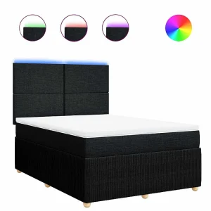 Boxspring met matras stof zwart 160×200 cm Boxspring met matras stof zwart 160×200 cm