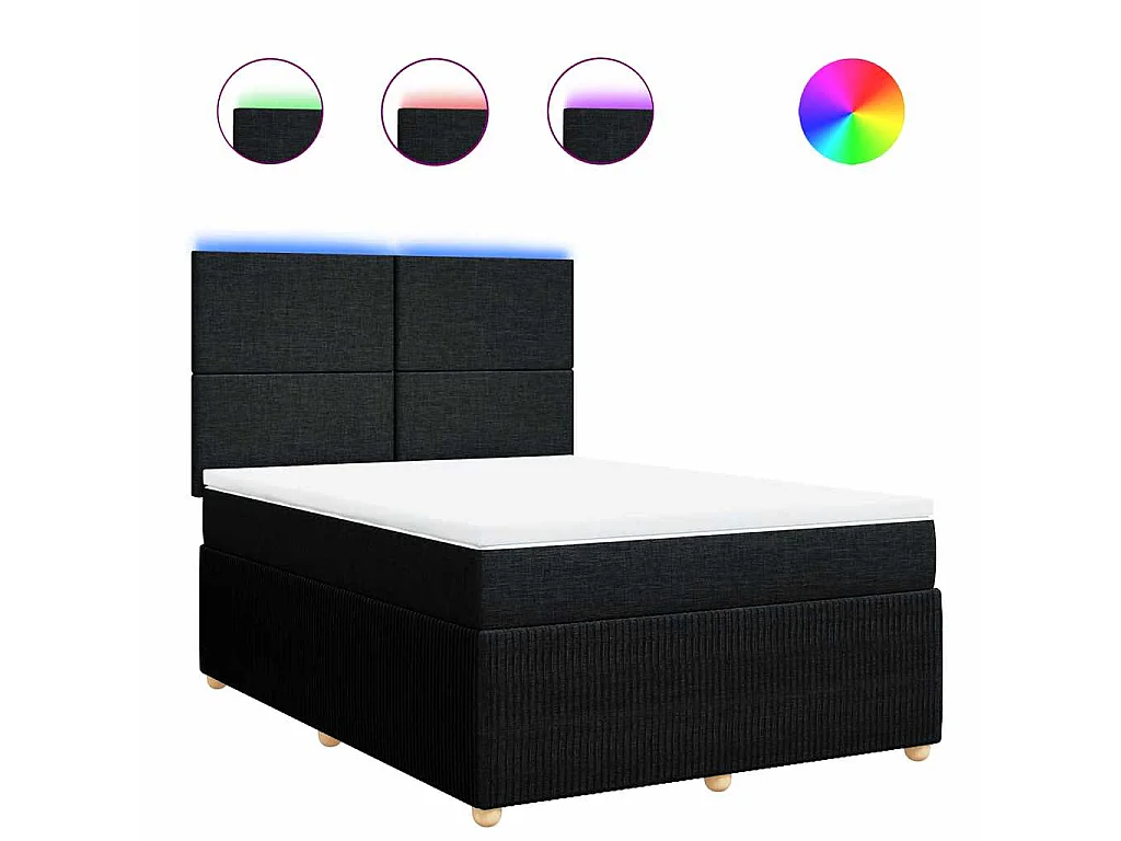Boxspring met matras stof zwart 160x200 cm
