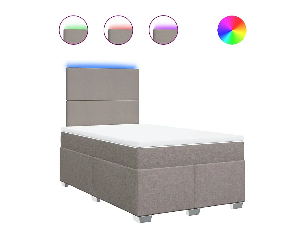 Boxspring met matras stof taupe 120x200 cm