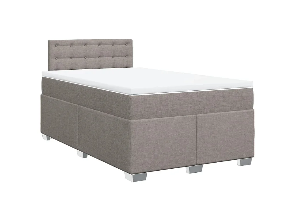 Boxspring met matras stof taupe 120x200 cm