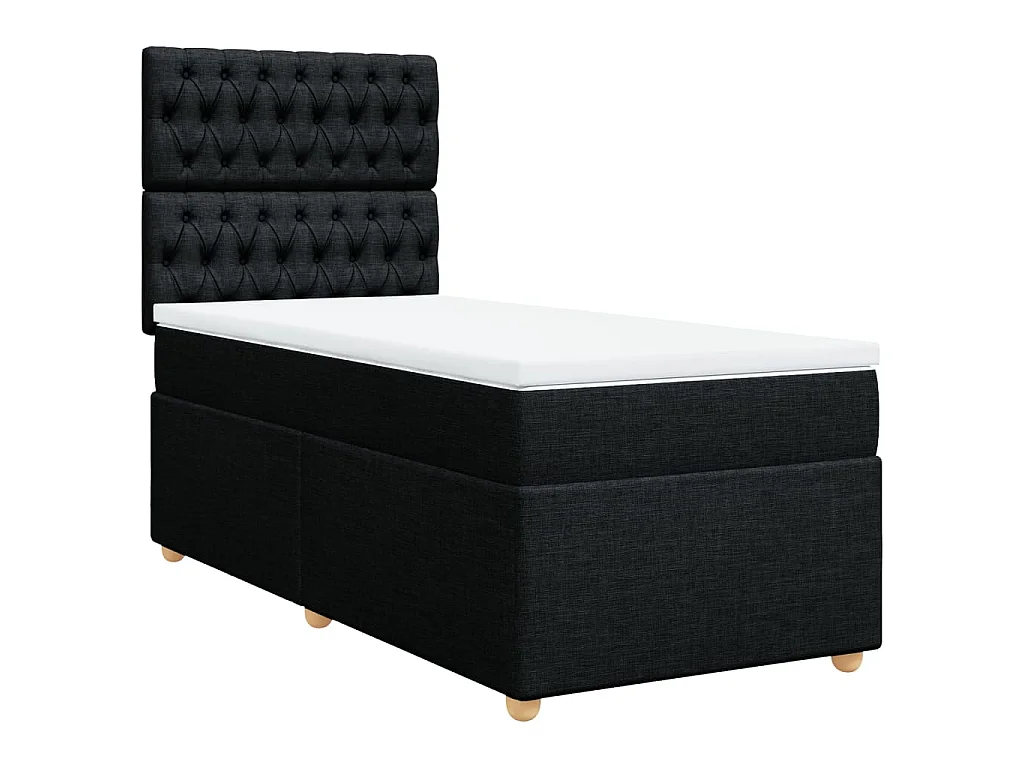 Boxspring met matras stof zwart 100x200 cm