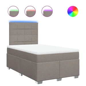 Boxspring met matras stof taupe 120×190 cm Boxspring met matras stof taupe 120×190 cm