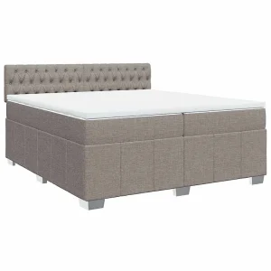 Boxspring met matras stof taupe 200×200 cm Boxspring met matras stof taupe 200×200 cm
