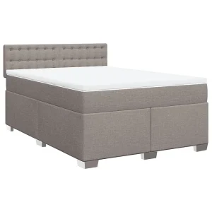 Boxspring met matras stof taupe 160×200 cm Boxspring met matras stof taupe 160×200 cm