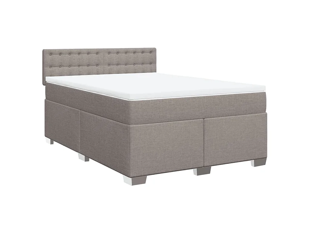 Boxspring met matras stof taupe 160x200 cm