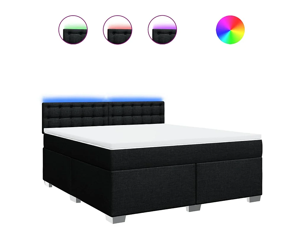 Boxspring met matras stof zwart 180x200 cm