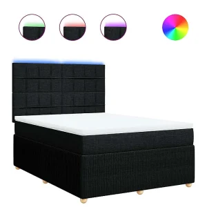 Boxspring met matras stof zwart 160×200 cm Boxspring met matras stof zwart 160×200 cm