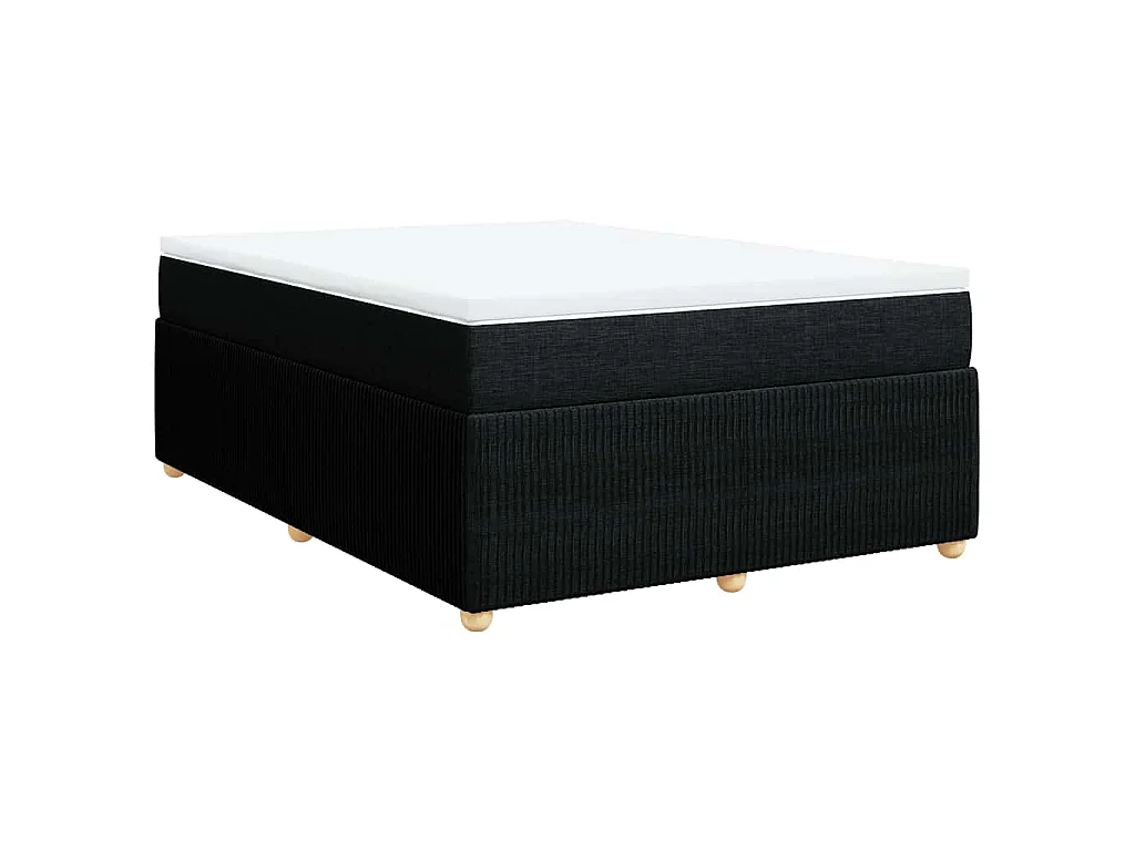 Boxspring met matras stof zwart 140x190 cm