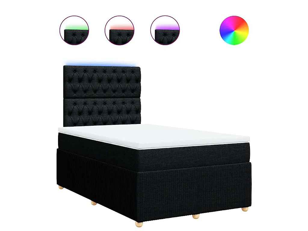 Boxspring met matras stof zwart 120x190 cm