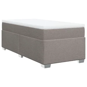 Boxspring met matras stof taupe 80×200 cm
