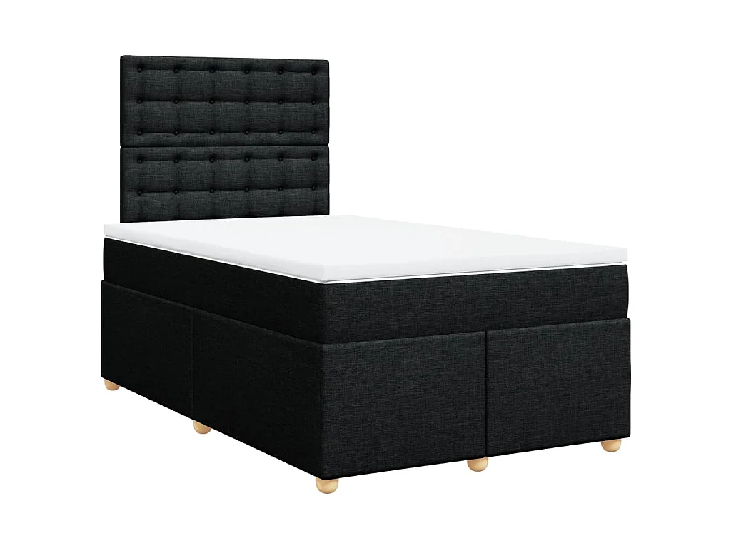 Boxspring met matras stof zwart 120x200 cm